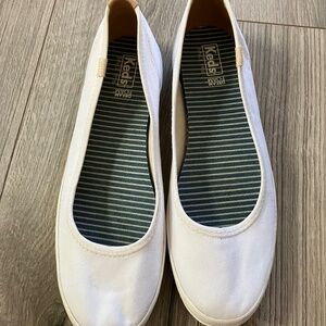Keds Women's Bryn Ballet Flat Twill White Shoe size US11